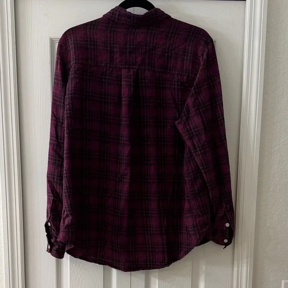 Mossimo Supply Co. Purple Plaid Button-Up Shirt - Picture 3 of 3